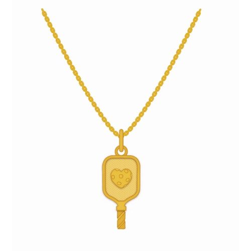 SPLASH Pickleball Paddle Necklace 17&quot; Gold