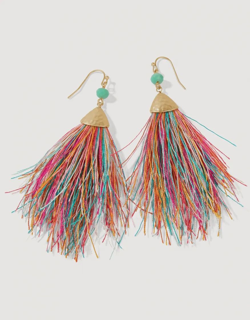MARINA FRINGE EARRINGS TROPICAL
