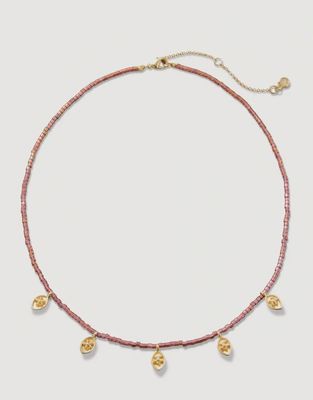 Primrose Bitty Bead Necklace 15" Pink