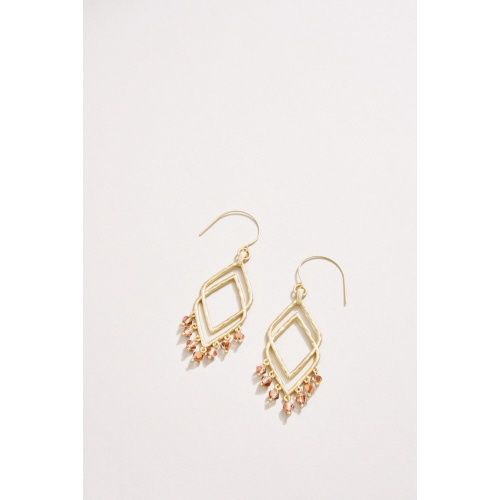 Beaded Deco Drama Earrings Bronze