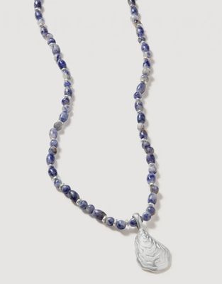 Oyster Alley Necklace 18" Blue Sodalite SIL