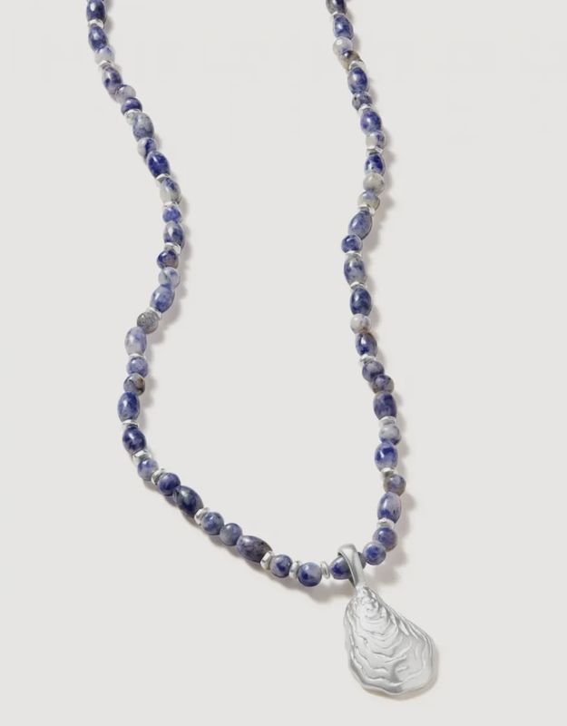 Oyster Alley Necklace 18&quot; Blue Sodalite SIL