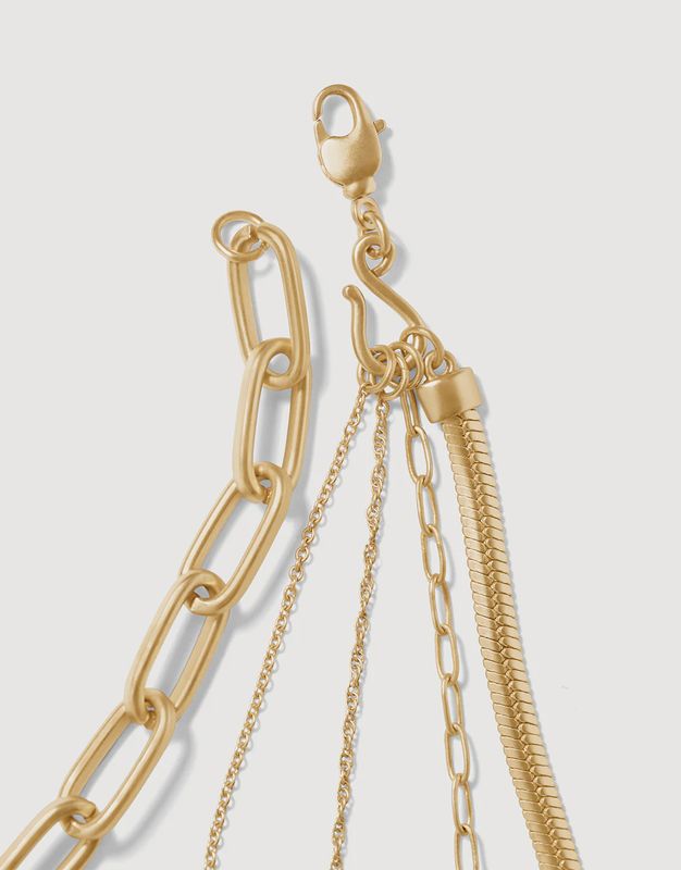 Radiant Window Layering Necklace Gold