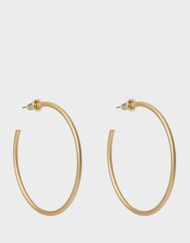 Fine Line Hoop Earrings Gold