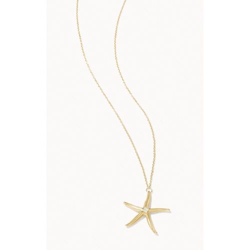 Sea Star Necklace 17&quot; White Opal