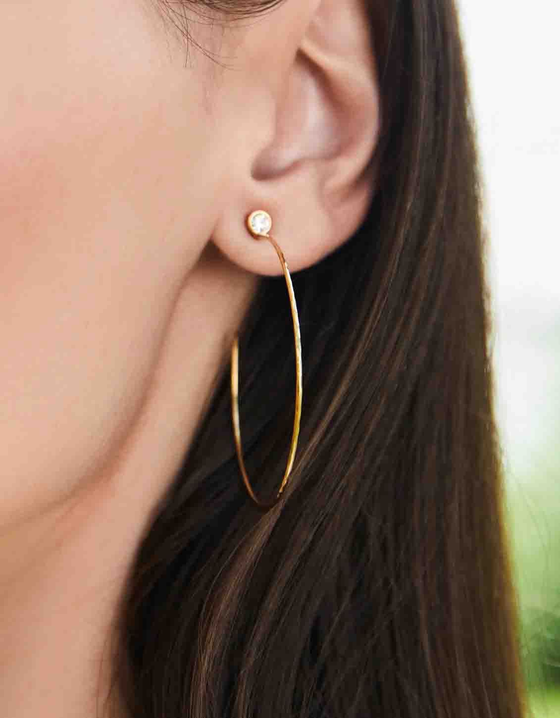 SP Ultrathin Hoop Earrings 45mm Crystal