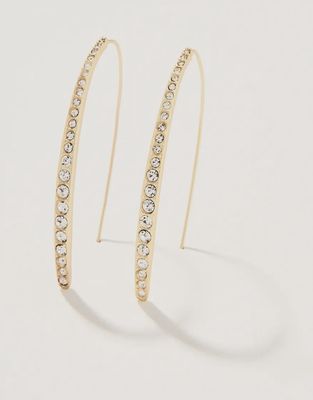Sparkle Arc Hoop Earrings Large/Crystal