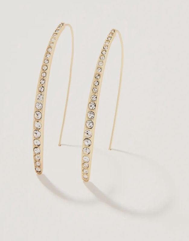 Sparkle Arc Hoop Earrings Large/Crystal