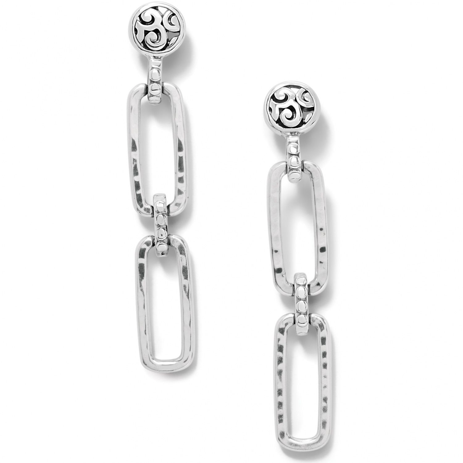 Mingle Links Post Drop Earrings - Silver