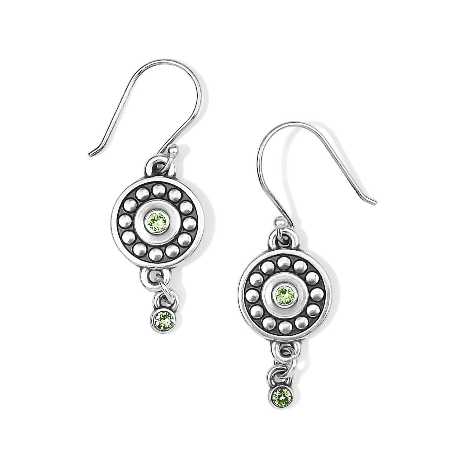 DNR-Pebble Dot Medali Reversible French Wire Earrings - August-Peridot