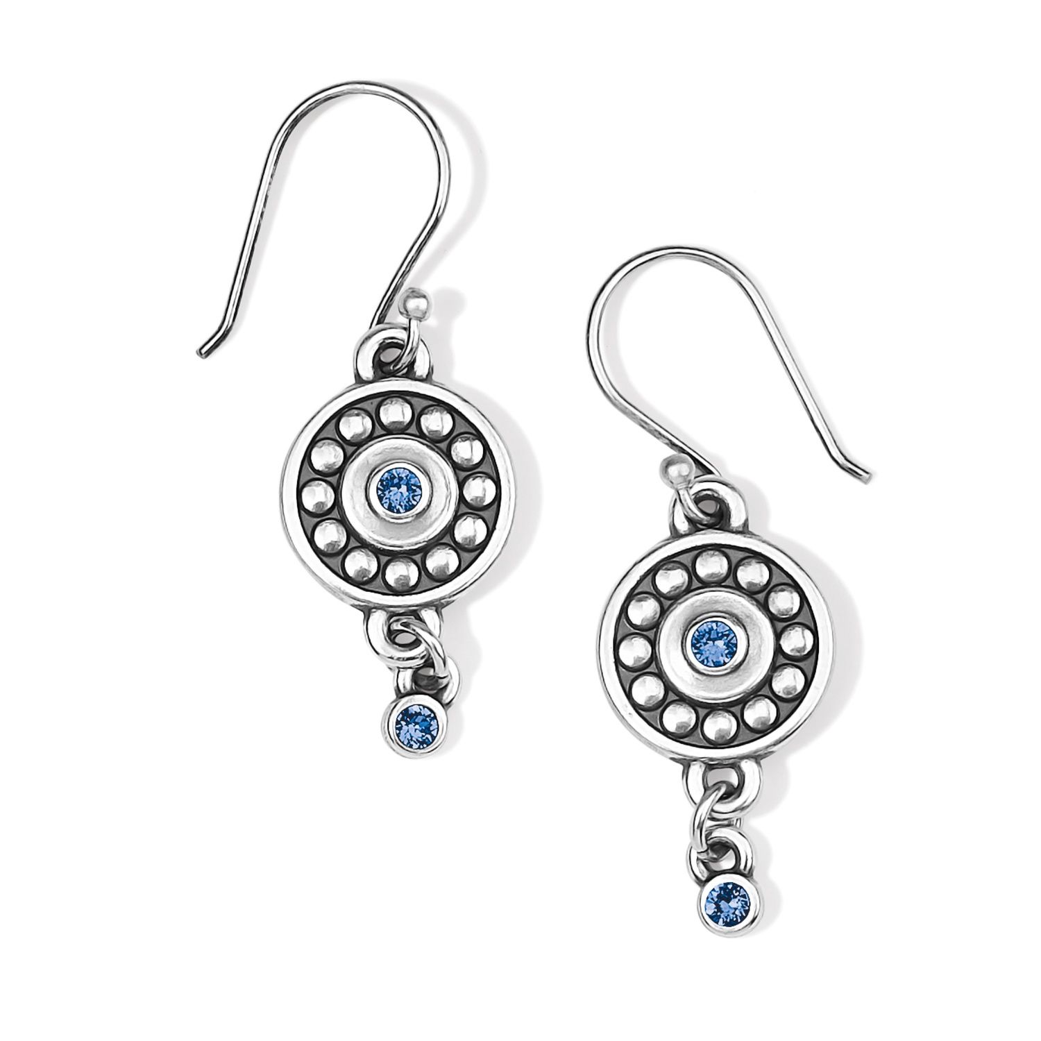 DNR-Pebble Dot Medali Reversible French Wire Earrings - September-Sapphire