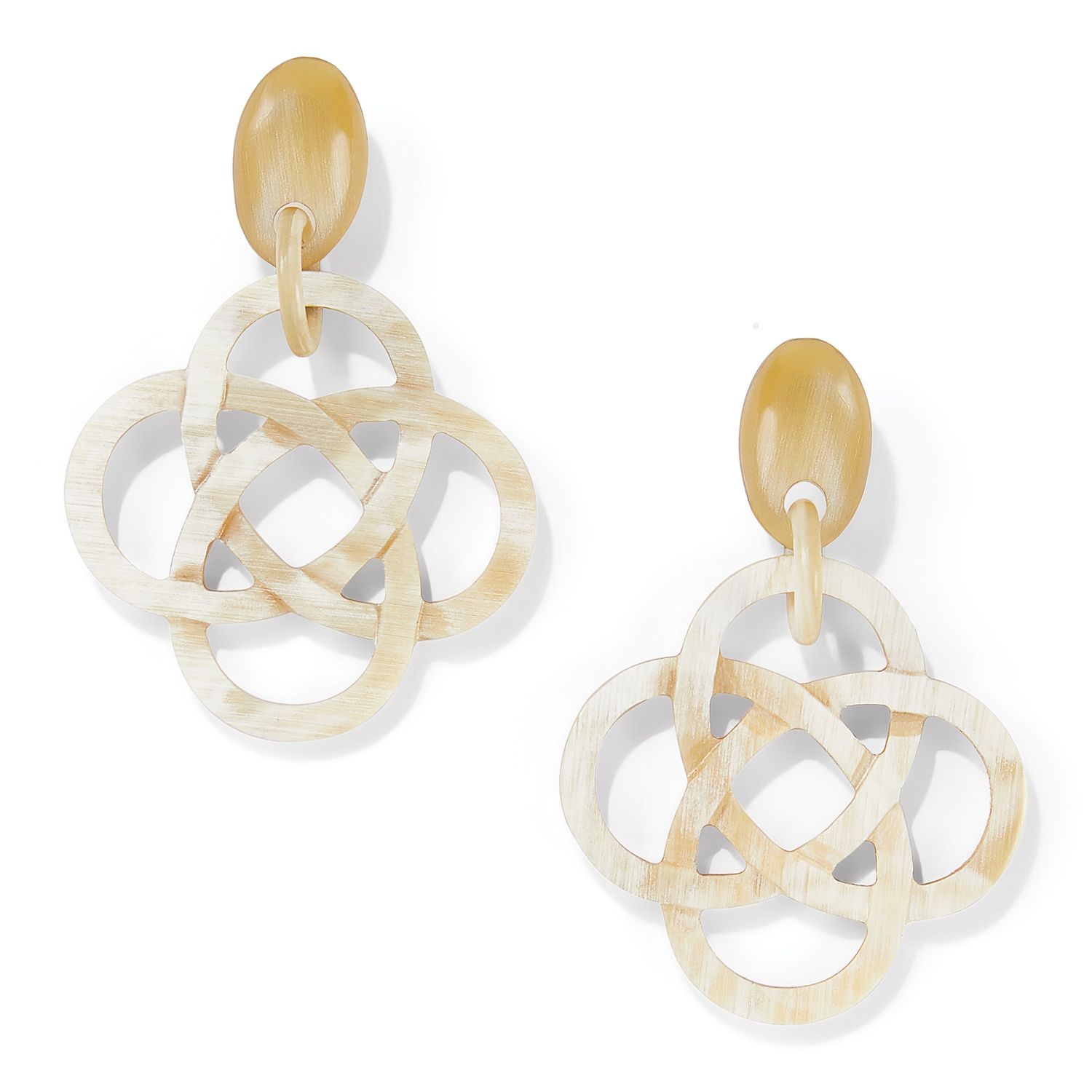 Interlok Horn Post Earrings Cream