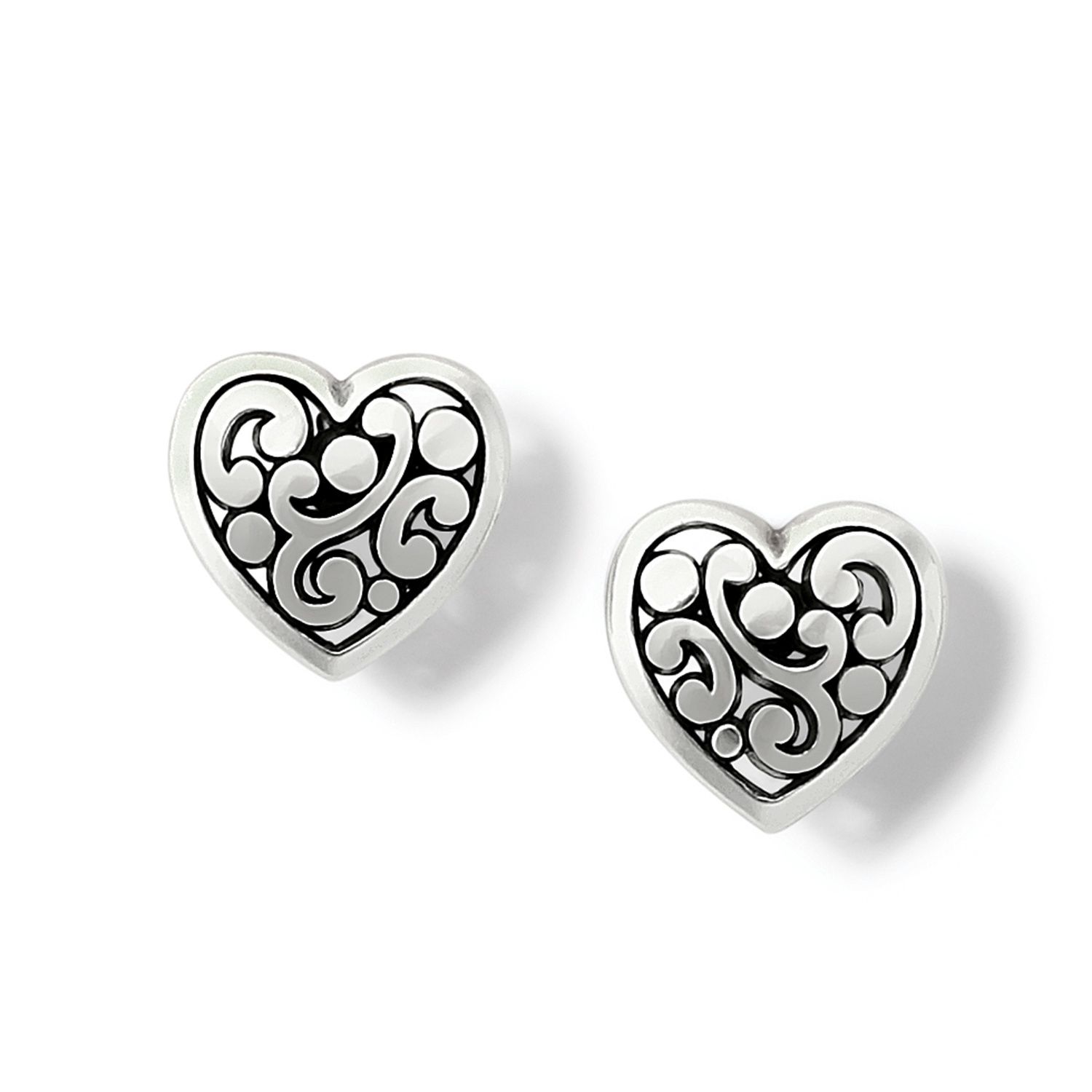 Contempo Heart Post Earrings - Silver