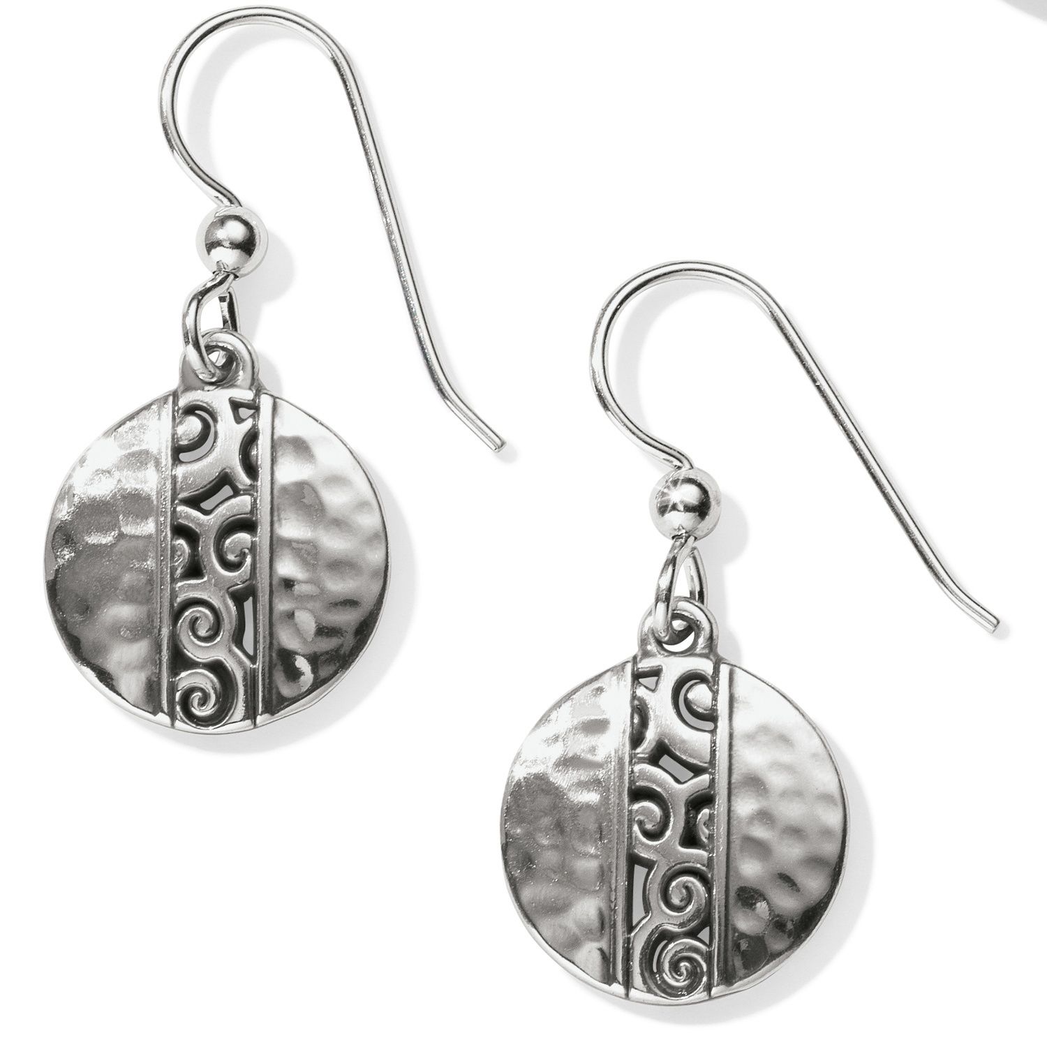 Mingle Disc French Wire Earrings - Silver