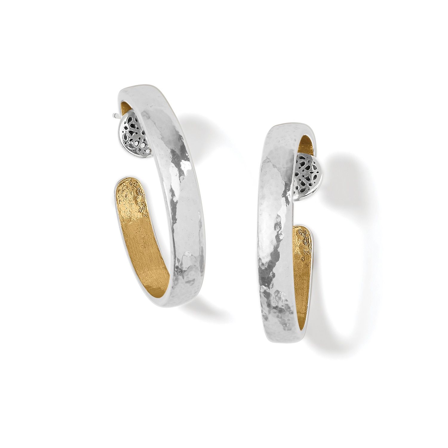 Ferrara Entrata Small Hoop Earrings - Silver Gold
