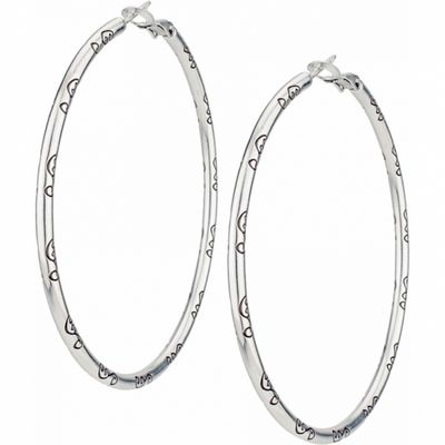 Grande Hoop Charm Earrings - Silver