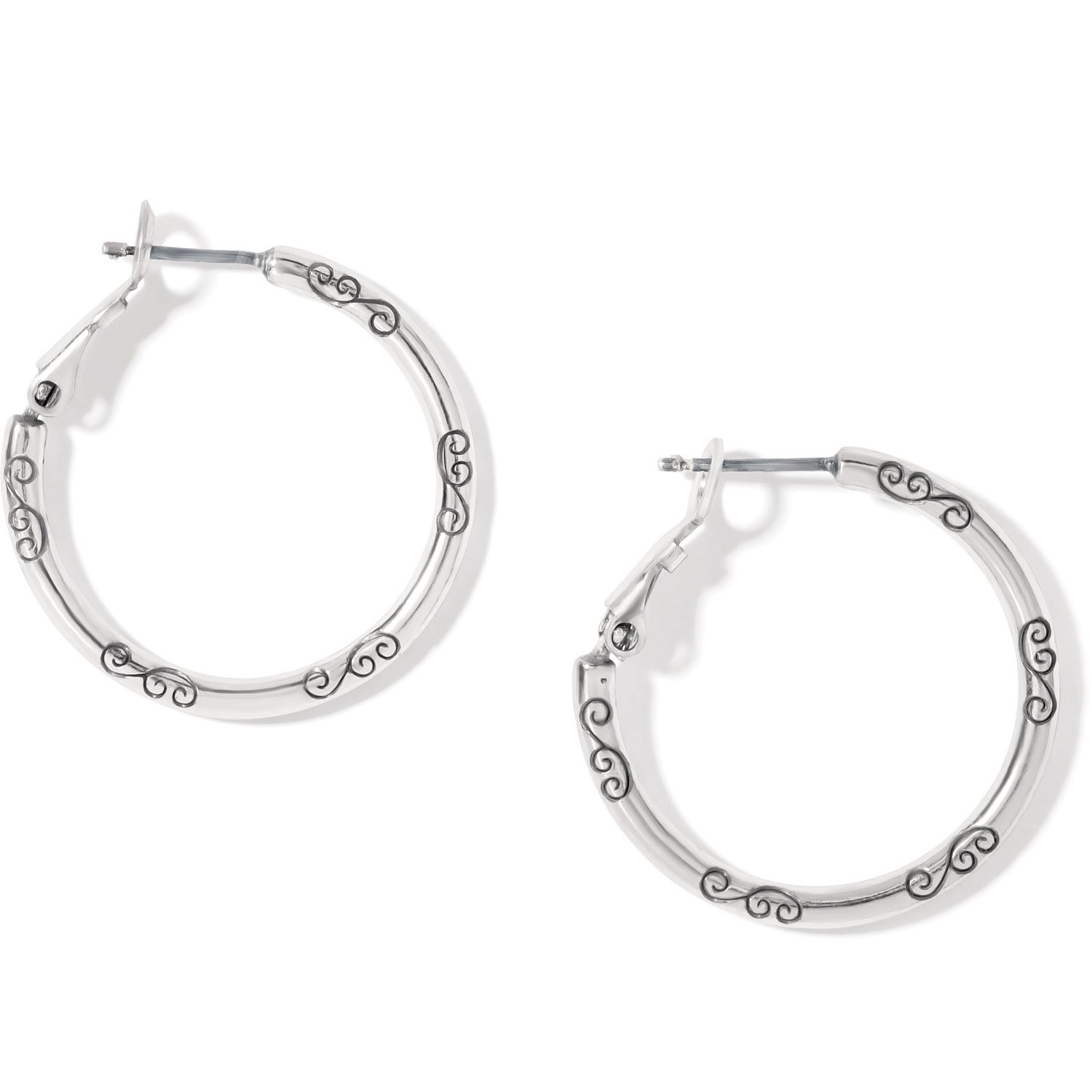 Small Earring Charm Hoops - Silver