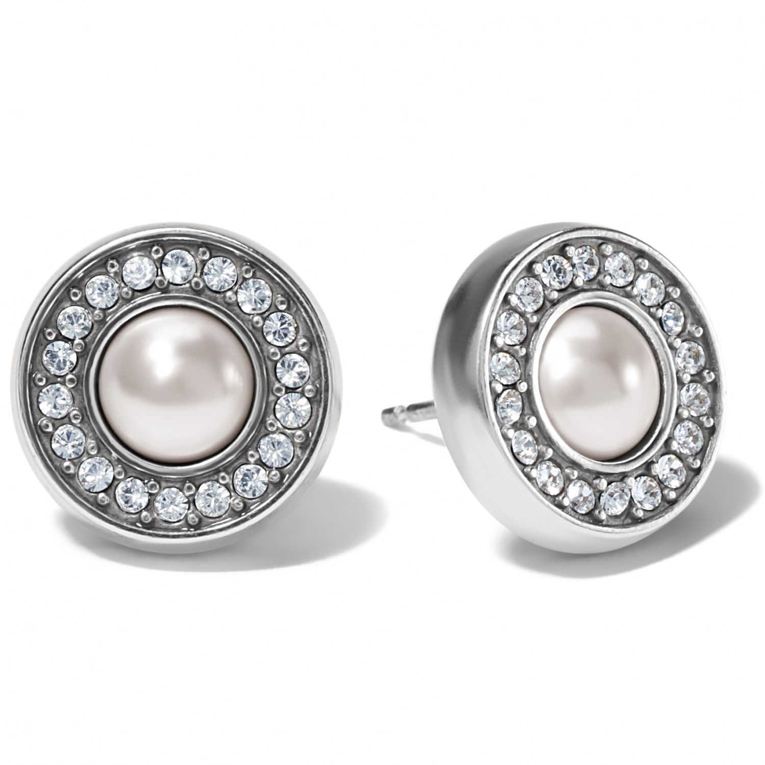 Meridian Pearl Post Earrings Silver - Pearl