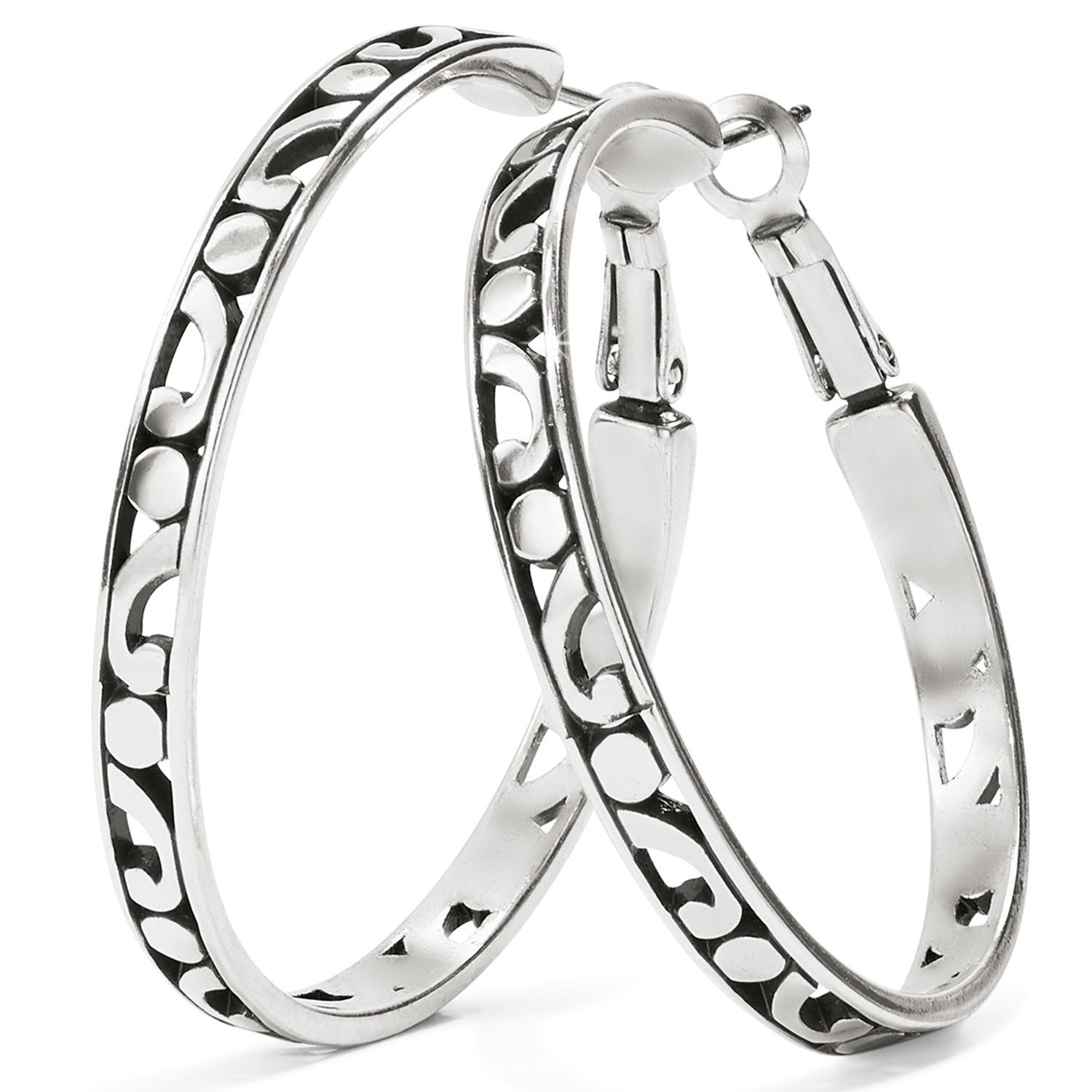 Contempo Large Hoop Earrings - Silver