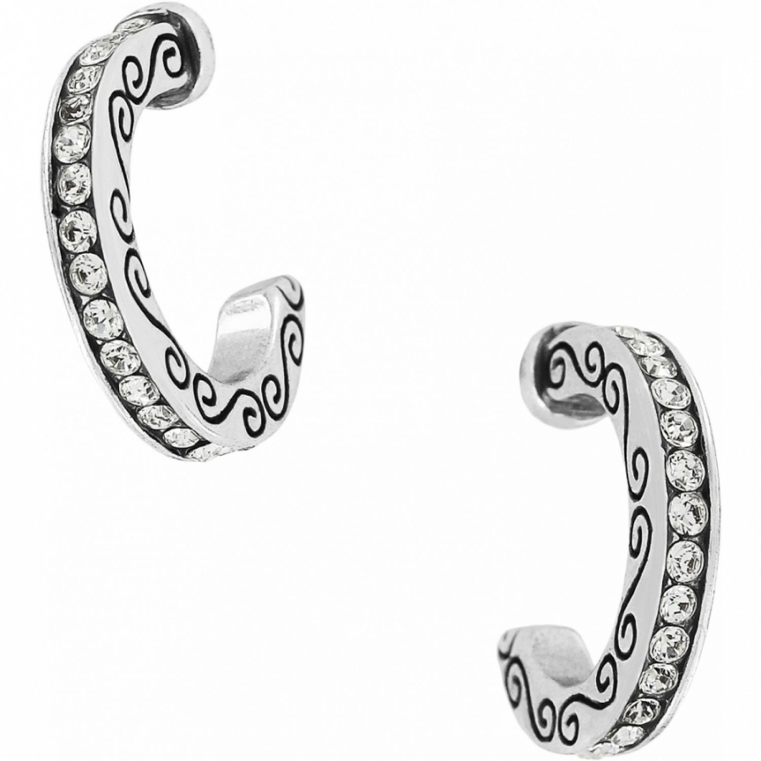 Secret Of Love Mini Hoop Earrings - Silver