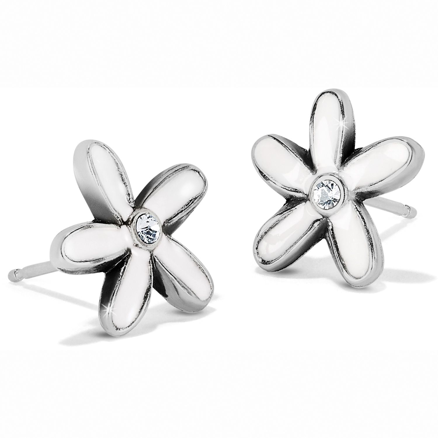 Love Bouquet Mini Post Earring - Silver White