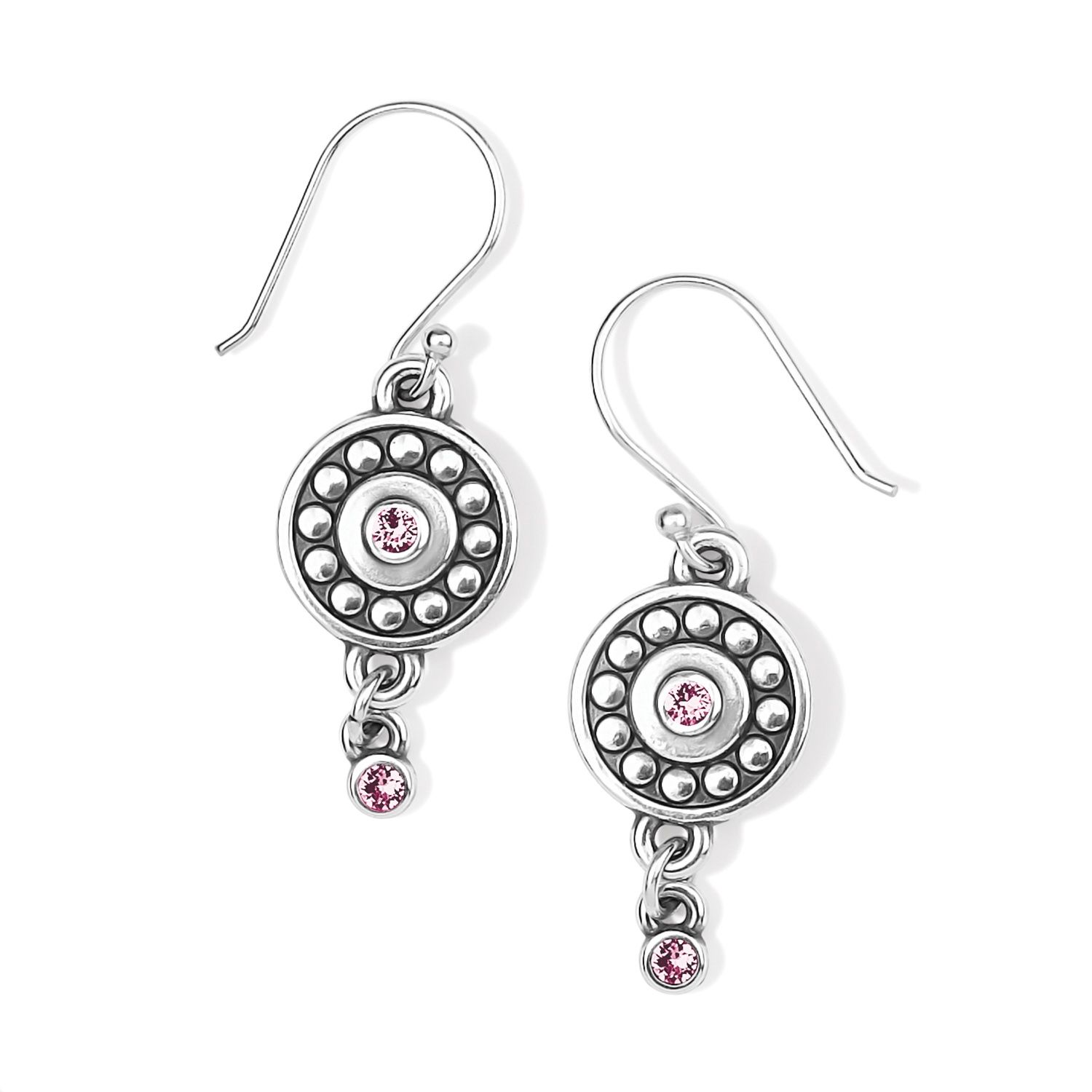DNR-Pebble Dot Medali Reversible French Wire Earrings -  October-Light Rose