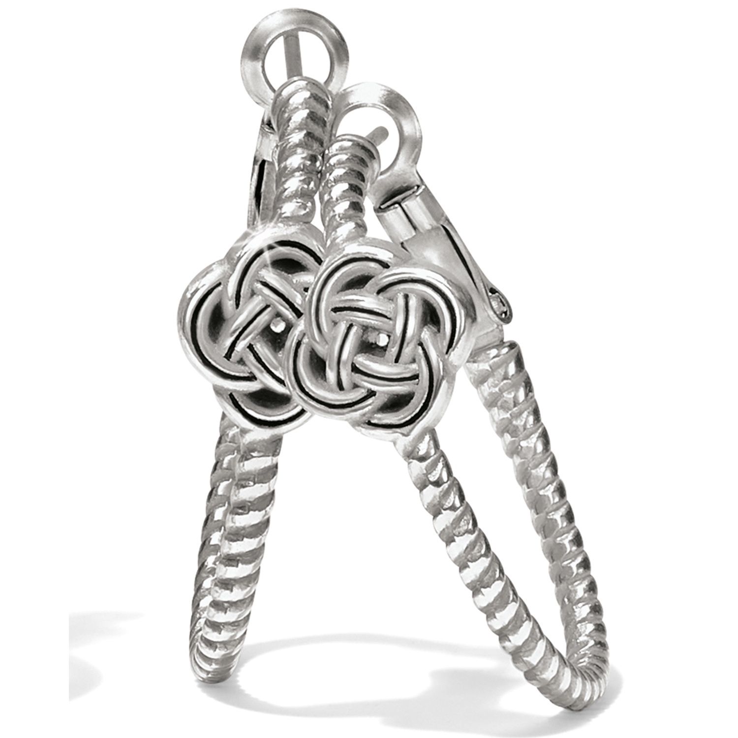Interlok Knot Rope Hoop Earrings - Silver