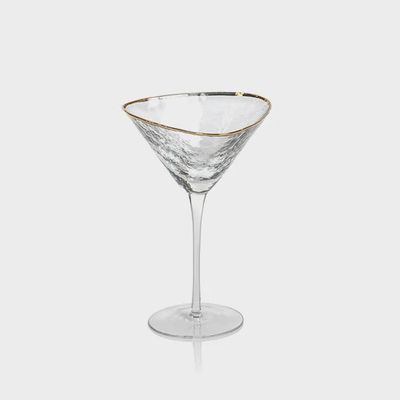 Zodax Aperitivo triangular martini glass shot against a neutral studio background