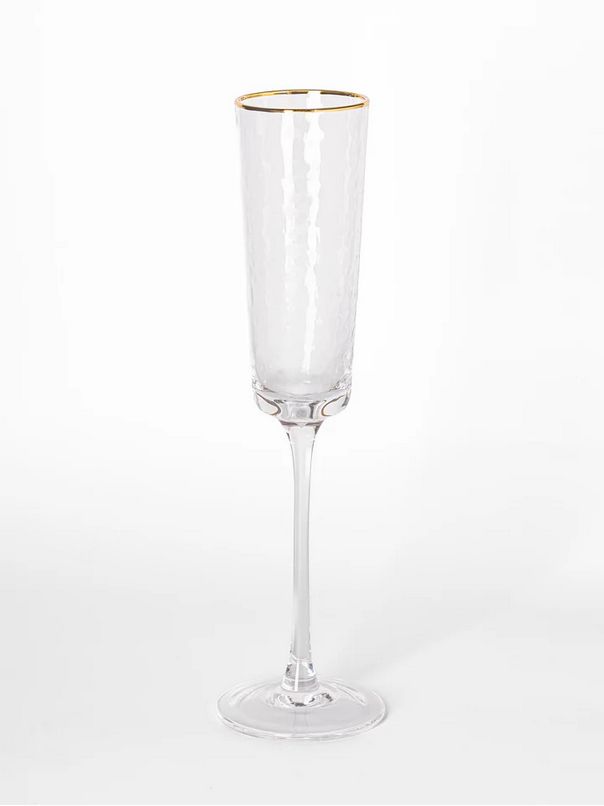Hammered Clear Champagne Glass