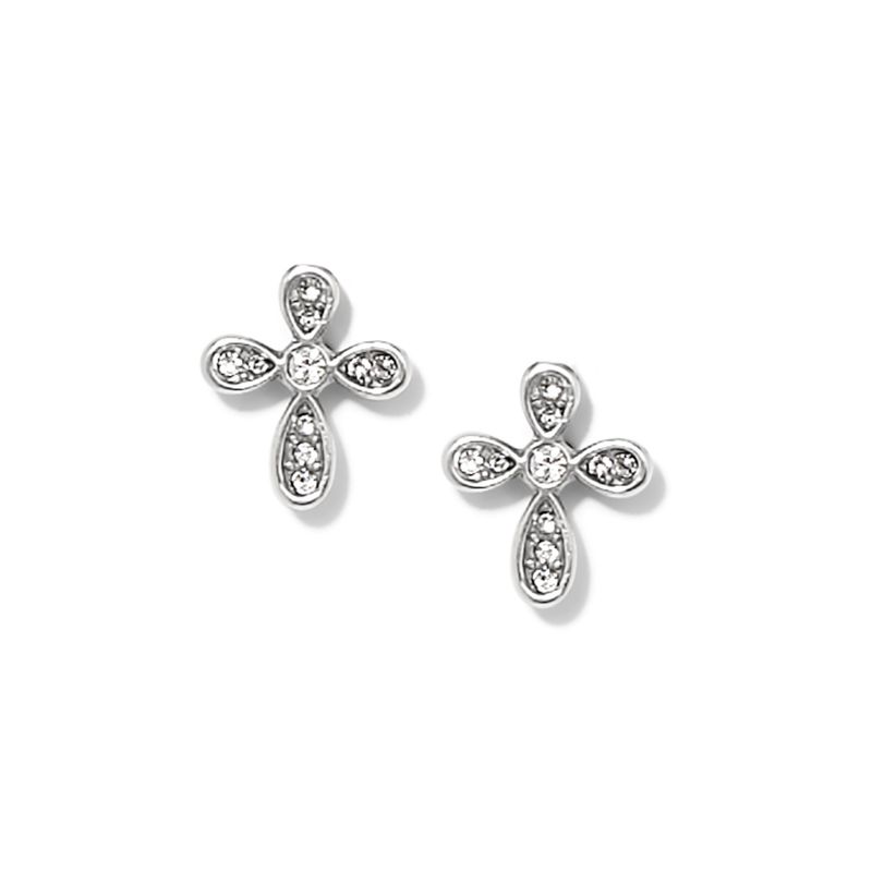 Enchanting Cross Post Earrings - Silver