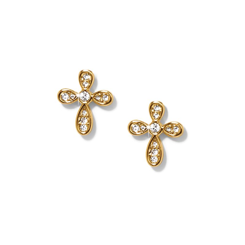 Enchanting Cross Post Earrings - Gold