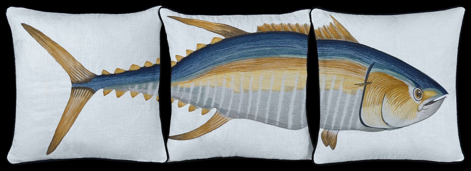 Tuna 3 Piece Embroidered Pillow