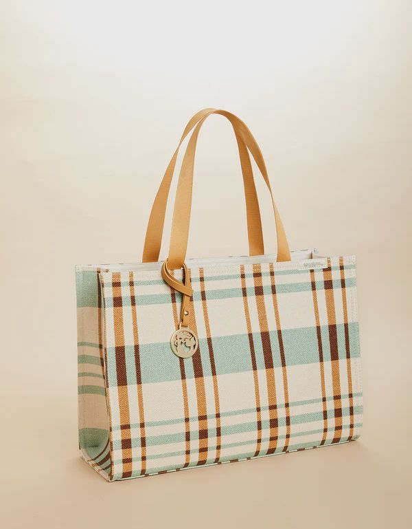 Market Tote Kalalanta Plaid Cream