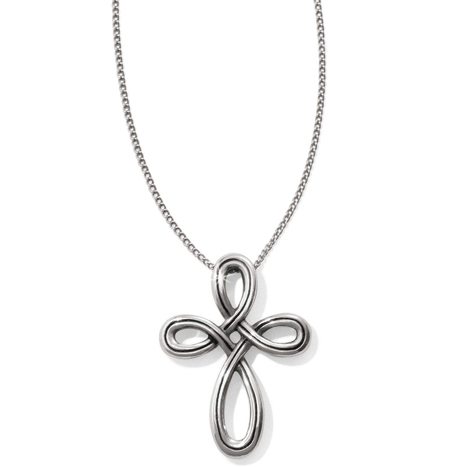 Interlok Petite Cross Necklace - Silver