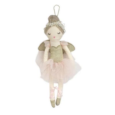 Mon Ami Sugar Plum Fairy plush doll ornament, 10 inches tall, isolated on white background