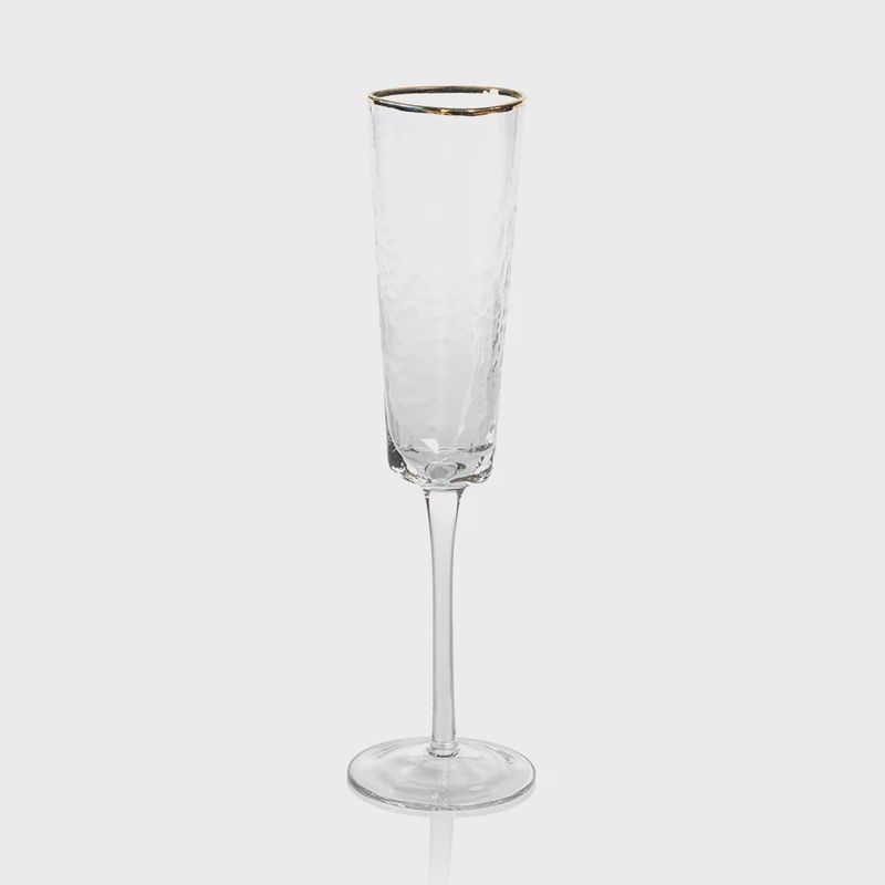 Aperitivo Triangular Champagne Flute - Gold Rim