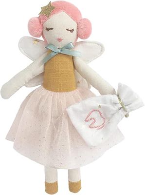 Mon Ami Tooth Fairy plush doll, 10 inches tall, displayed as a standalone studio shot with tooth storage pouch