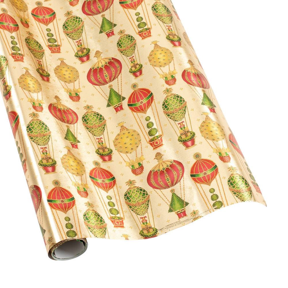 Christmas in the Air Foil Gift Wrapping Paper in Gold