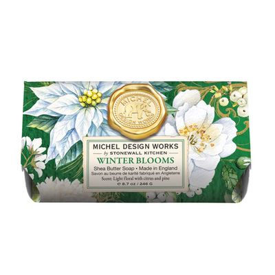 Michel Design Works Winter Blooms triple-milled bath soap bar displayed on a neutral studio background