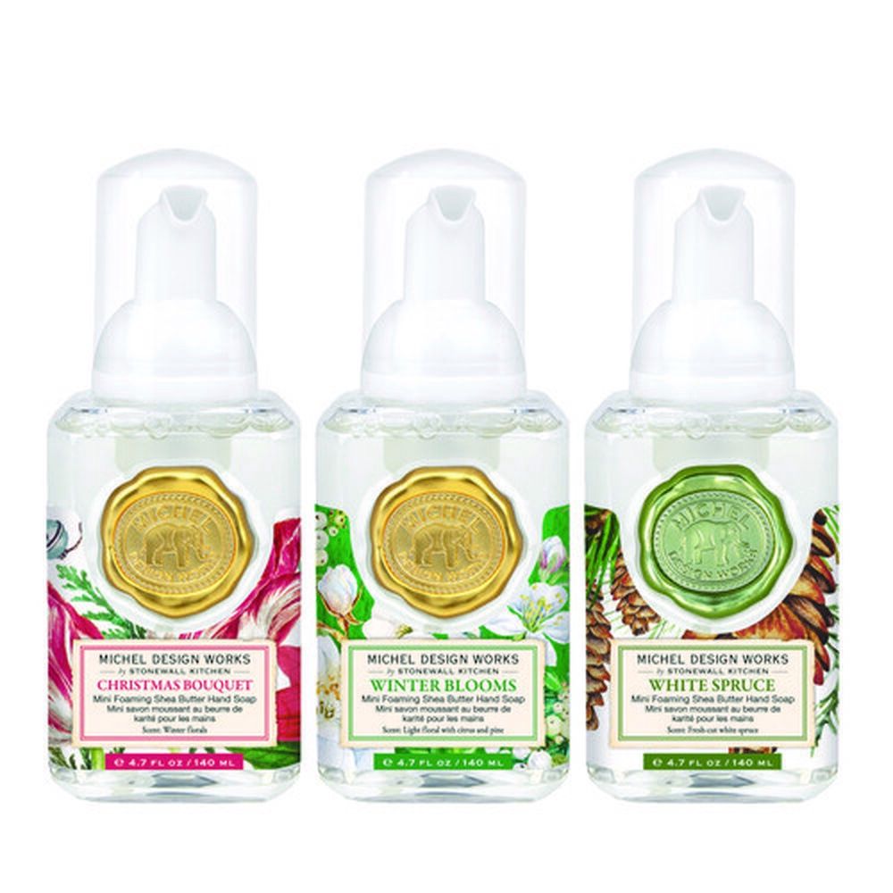 Mini Foaming Hand Soap Set: Christmas Bouquet, Winter Blooms &amp; White Spruce