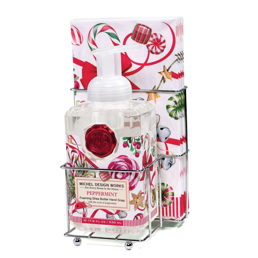 Peppermint Foaming Hand Soap Napkin Set