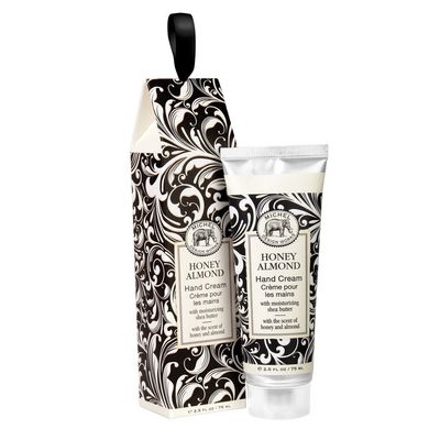 Michel Design Works Honey Almond Hand Cream 2.5oz jar with shea butter, displayed against a clean white background