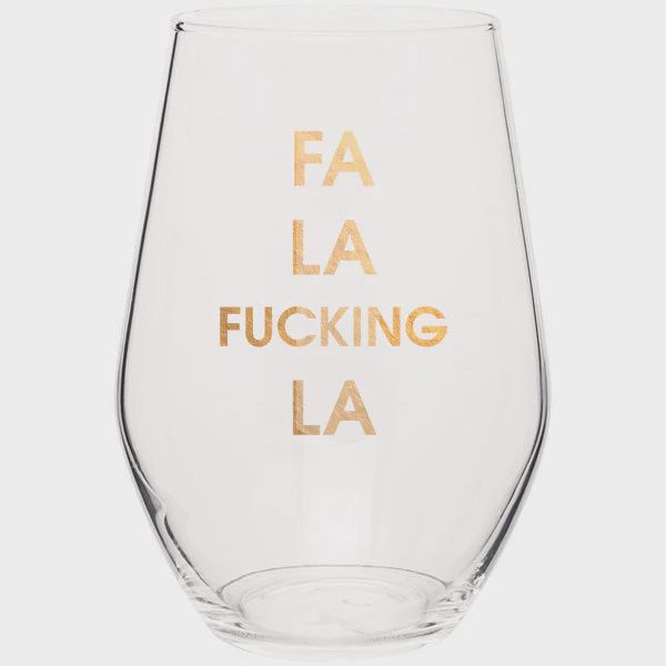 Fa La Fucking La Gold Foil Wine Glass