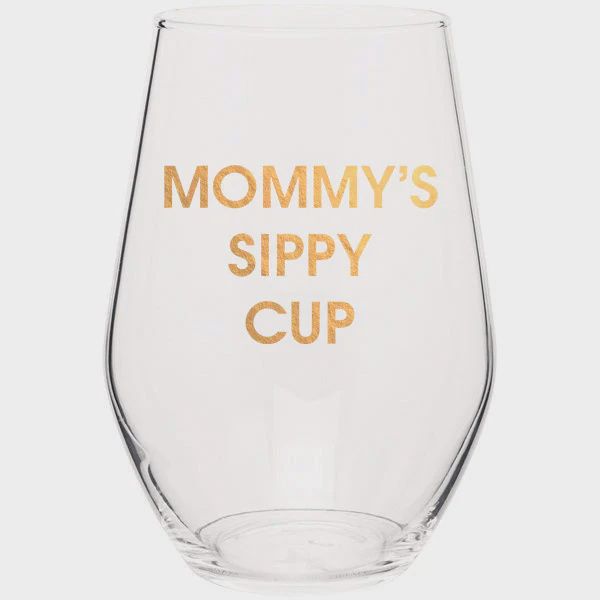 Mommy&#39;s Sippy Cup - Gold Foil Wine Glass