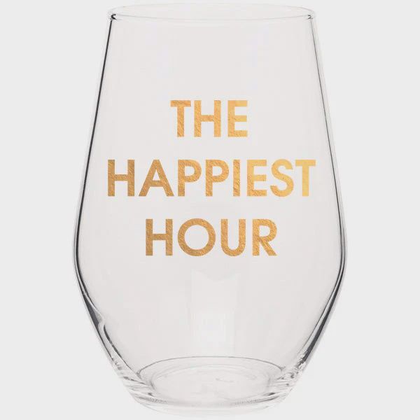 The Happiest Hour Foil Wine Glass