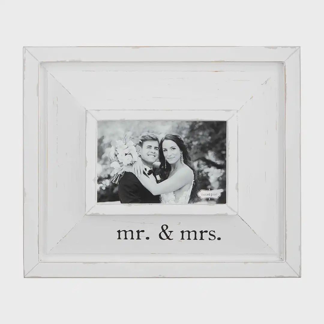 Mr. and Mrs.  Wood Picture Frame 4x6