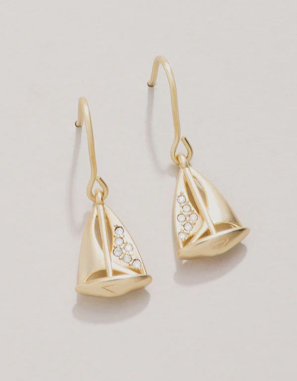 Little Sailboat Earrings White Opal