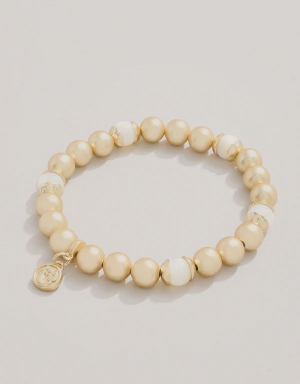 Golden Stretch Bracelet 8mm Mother-of-Pearl