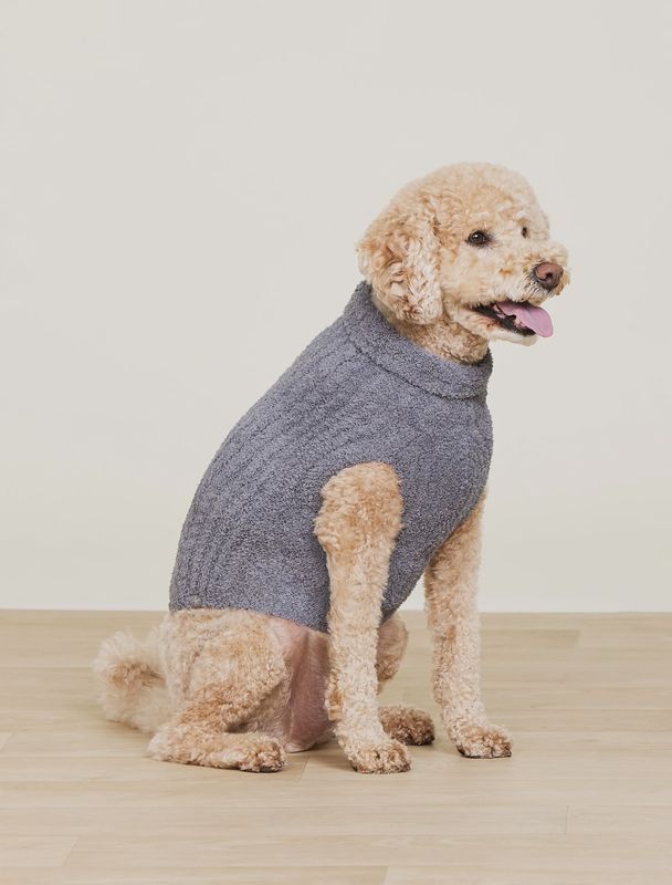CozyChic® Cable Pet Sweater- Graphite