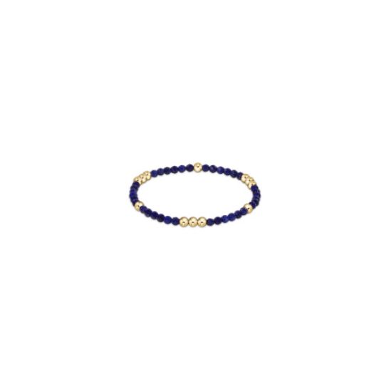 Worthy Pattern 3mm Bead Bracelet - Lapis